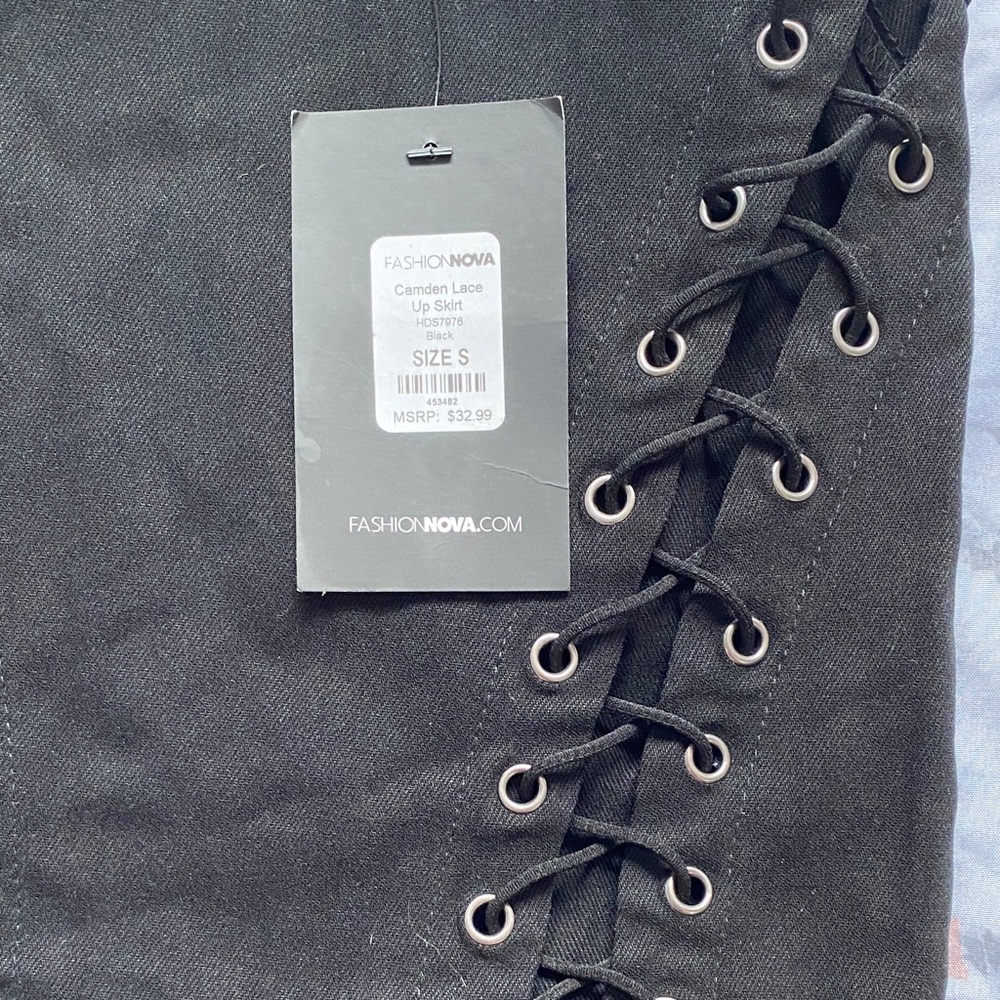 Fashion Nova Black Lace-Up Pencil Skirt - Picture 4 of 12